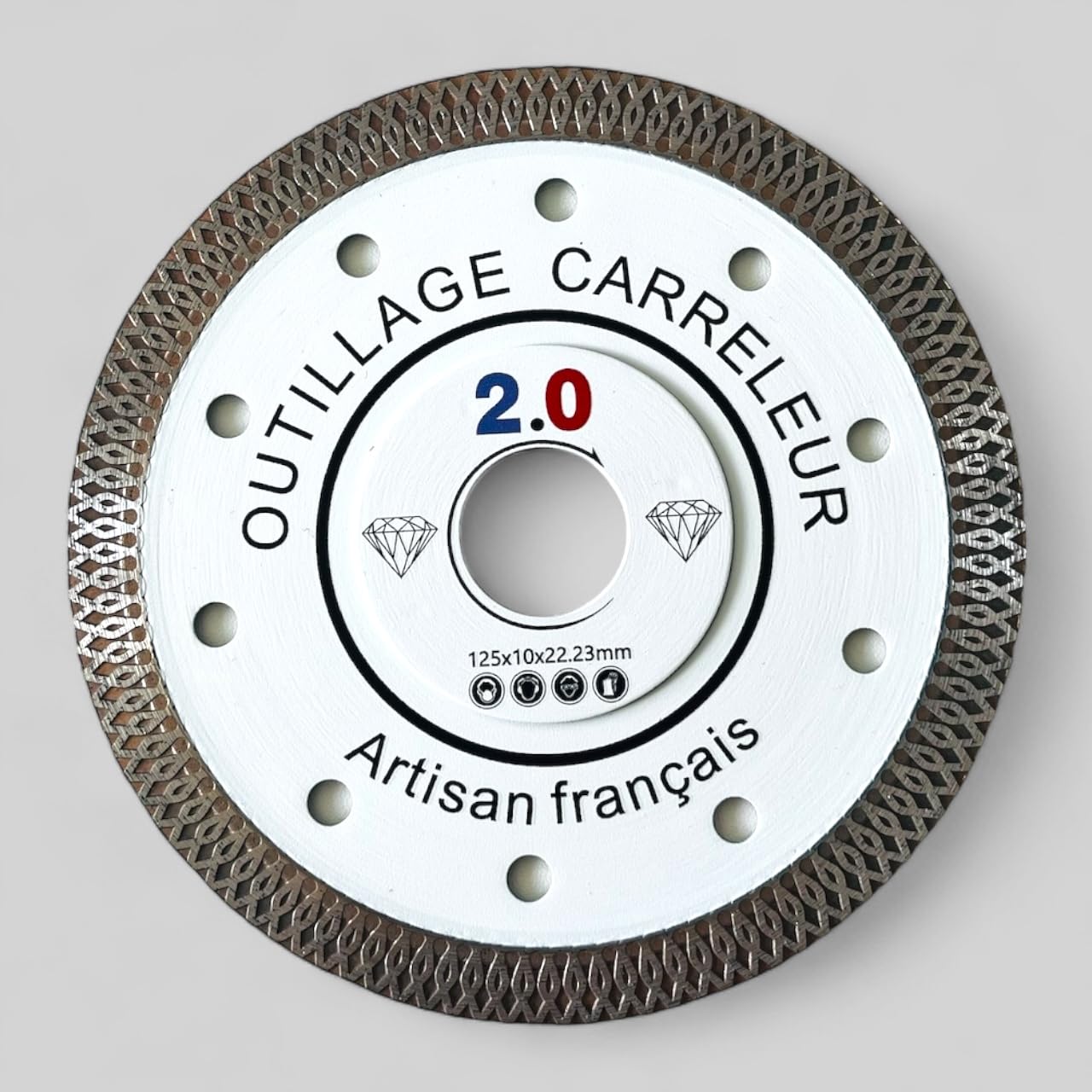 Diamond Disc 125 mm Extra Fine 1.2 mm Model X – Professional Cutting Blade for Tiles, Porcelain, Marble, Concrete & Ceramic – Outillage Carreleur 2.0