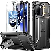 Poetic Revolution Case for OnePlus 15R 5G, [Slide Camera Cover], [20FT Mil-Grade Drop Tested], Full-Body Military Grade Rugged Dual-Layer Shockproof Cover with Kickstand, Black