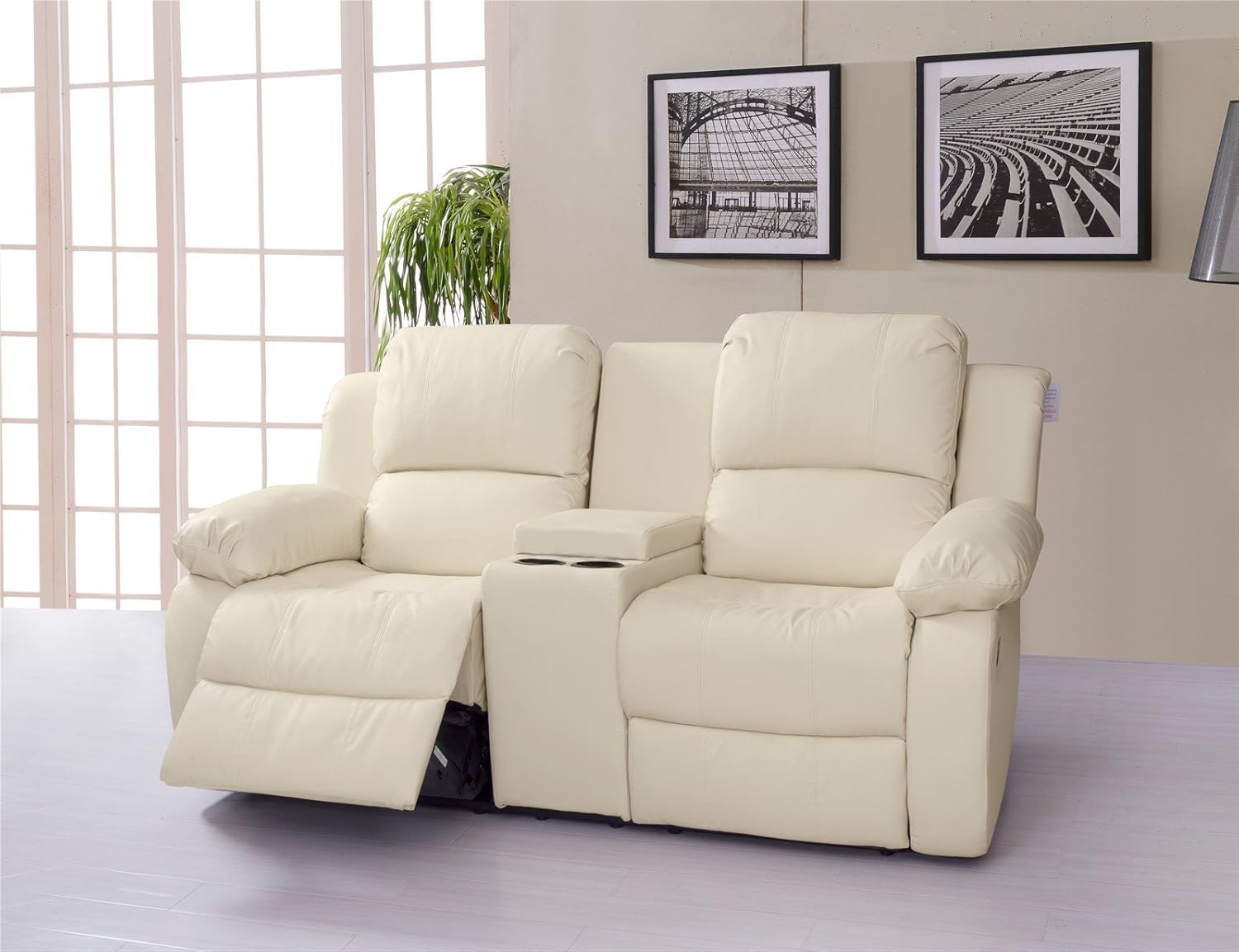Lovesofas Valencia 2 Seater Bonded Leather Recliner Sofa With Drinking Lovesofas Valencia 2 Seater Bonded Leather Recliner Sofa With Drinking