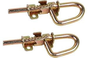 JIAHOO Spring Barrel Bolts - Loop Style Door Latch Hardware Lock Barrel Bolt Gate Latches for Shed,Gates,Doors,Garden,Wooden Window,Fence,Playhouse,Chicken coop,include Screws|1 Pair
