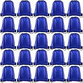 KUUQA 25Pcs Drawstring Backpack Bags String Backpack Sport Bag Sack Cinch Tote Gym Backpack Bulk for Gym Sport Traveling,Royal Blue
