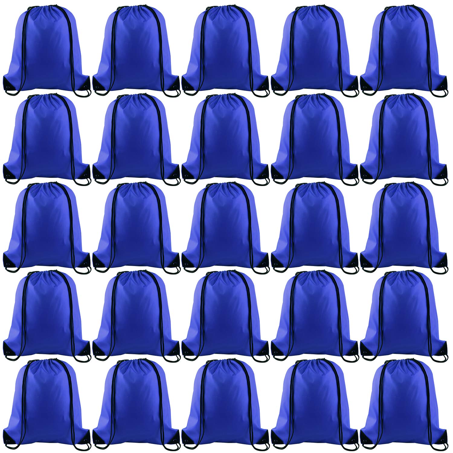 FEPITO 2/12/15 Pack Drawstring Backpack Bags Sack Cinch Bag String Backpack for Gym Traveling (22, Blue)