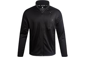 Spyder Mens Fleece Jacket - Polar Fleece Suede Mens Jacket Lightweight UPF 30+ Athletic Zip Up 2 Way Stretch Coat for Men