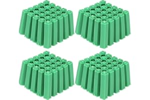 Green Plastic Masonry Screw, 100Pcs Plastic Expansion Screw Expansion Tube into The Wall Rubber Particles M6 Rubber Plug Fixe