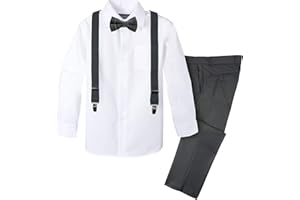 Spring Notion Boys' 4-Piece Suspender Outfit, Customizable Option Available
