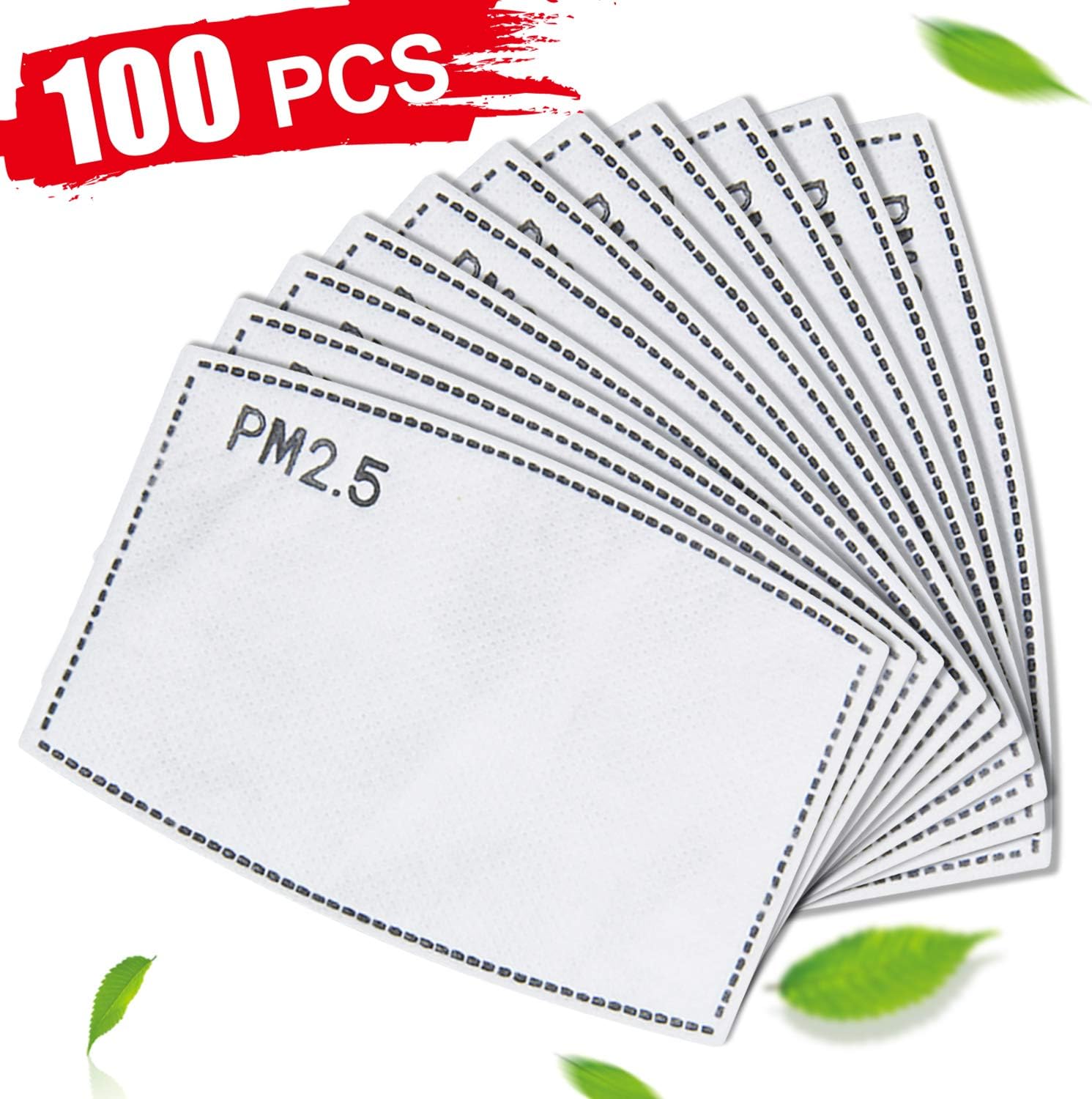 Carbon Filter, VAPCUFF 100 PCS PM2.5 Activated Carbon Filter, 5 Layers Replaceable Anti Dust Filter