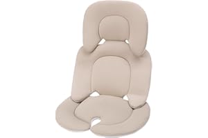 LAT LEE AND TOWN Infant Car Seat Insert,Baby Stroller Cushion for Newborn,Safety Seats and Baskets Insert-Reversible Universal Breathable and Soft Newborn Stroller Mat(Beige)