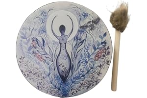 Handmade Siberian Drum with Drum Stick - Shamanic Music Spiritual Tool for Sound Healing