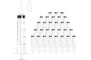 VAOKIN 20ml Plastic Syringe with Cap, Large Syringes without Needle for Liquid, Scientific Labs, Measurement, Pet Feeding ,Ink Refilling ,Oil or Glue Applicator, Individually Wrapped (30 Pack)