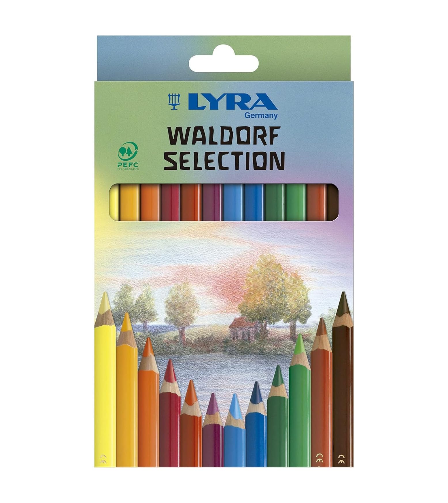 LYRA Super Ferby Waldorf Wooden Chunky Colouring Pencils, 12 Assorted Colours, For Children and Schools