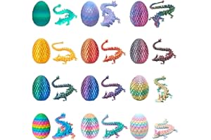 12 Pcs 3D Printed Dragon Egg with Dragon Inside, Complete Dragon-Shaped 3D Crystal Easter Egg with Removable Shell for Home D