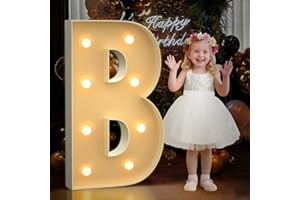 Mixifox 3FT Marquee Letters B, Large Light Up Letters 3 Feet Tall with Lights, Big Baby Letter for Baby Shower, Wedding, Engagement, Graduation, Birthday Party Decorations, Pre-Cut Foam Board Kit