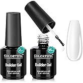 COLORTIFIC Builder Nail Gel, 2 Pcs 15ml 7 in 1 Clear Builder Gel for Nails Strengthener Apex Thickening Extension Rhinestone Glue in a Bottle