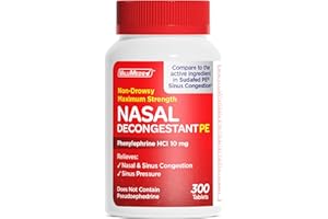 ValuMeds Compare to Sudafed PE | Nasal Decongestant PE Non-Drowsy for Adults, Maximum Strength Phenylephrine HCl 10mg for Sinus Pressure from Cold or Allergies | 300 Tablets
