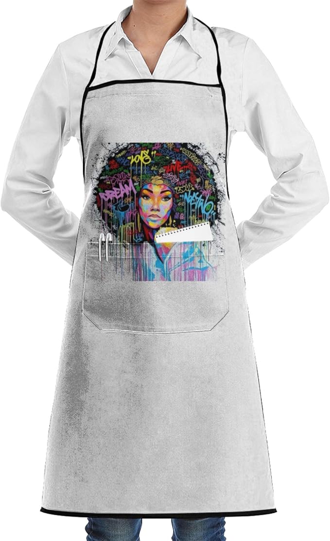 African American Black Girl Aprons for Women Men Waterproof Adjustable