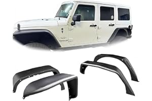 LYSAUGLAT ATruck Off-Road Heavy Duty Steel Fender Flares for Jeep Wrangler 2007-2018 JK & JKU 2/4 Doors - Easy Installation, Solid, Anti-Corrosion, Front & Rear Fenders, Mud Guards, Outdoor Adventures, 4 PCS