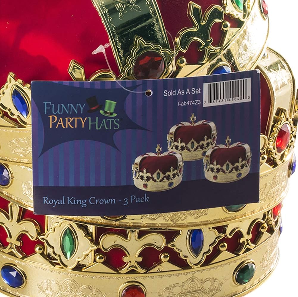 Royal Jeweled King's Crown - Costume Accessory: Clothing