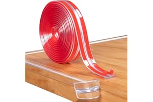 TATAVR Baby Proofing Edge Protector Clear 0.6in Silicone Soft Corner Protectors with Upgraded Pre-Taped Strong Adhesive 20ft (0.6x0.6in) Edge Protectors for Cabinets Tables Crib