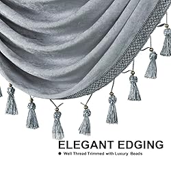 ELKCA Luxury Thick Chenille Window Curtains Valance