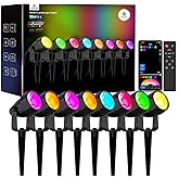 APPECK Landscape Lighting, RGBW Color Changing Low Voltage Landscape Lights with APP Control, IP65 Waterproof Outdoor Spotlights for Garden Yard Outside Decoration, 8 Pack