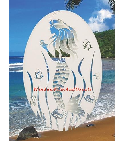 Oval Manatee Etched Window Decal - 10.5x16 Inch White Vinyl Glass Cling For Windows & Mirrors
