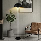 Bricosmocon Floor Lamp, Industrial Black Floor Lamps for Living Room, 65.6in Standing Lamp, Retro Mushroom Dome Shade, Whole 