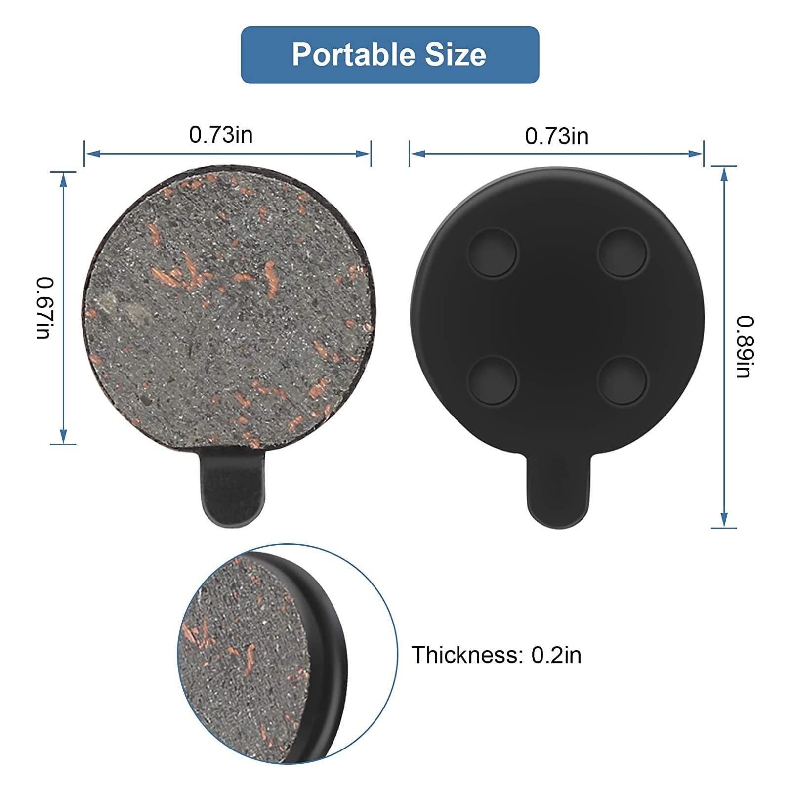 Yosoo Health Gear Scooter Brake Pads, Brake Pads Brake Disc Rotor, Electric Scooter Brake Pads, Semi-Metal Brake Pads for 10in Electric Scooter (4 Pair)
