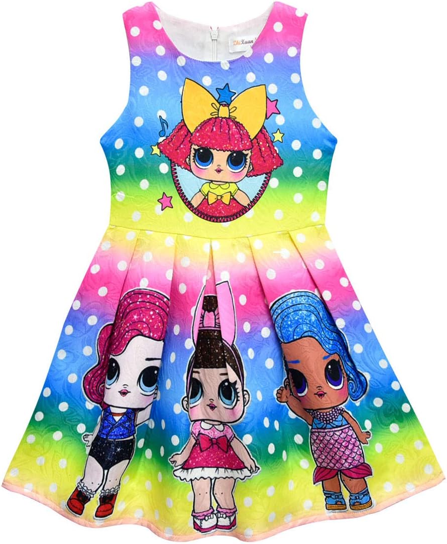 Girls Clothing Colorful Rainbow Princess Dress Clothing Birthday Dresses Costume