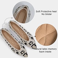 TINGRISE Women's Flats Shoes Pointed Toe Knit