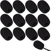 Coeweule 12 Pack Microphone Covers Foam, Noise Reduction Mic Cover, for Lapel and Headset Microphones Windscreen