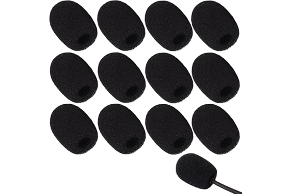 Coeweule 12 Pack Microphone Covers Foam, Noise Reduction Mic Cover, for Lapel and Headset Microphones Windscreen