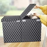 VERONLY Large Kids Toy Storage Box Chest, Foldable Fabric Organizer Grey view 7