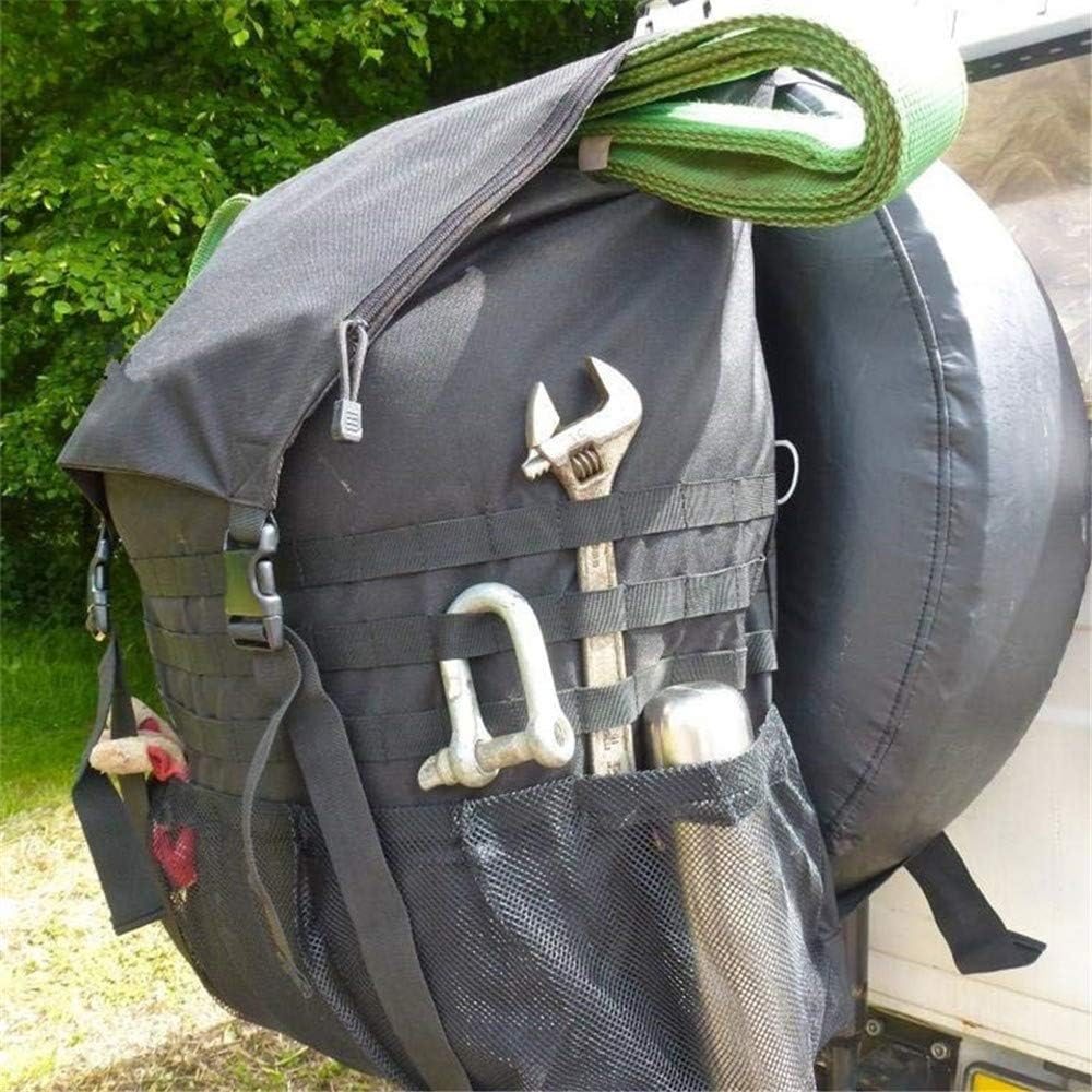 Spare Tire Storage Bag，Tire Garbage Storage Bag，Waterproof 900D Oxford Material， Multi-Pockets Backpack Utility Bag Hanging outside for SUV Wrangler