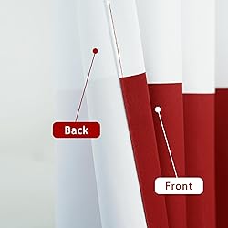 DriftAway Red Stripe Room Darkening Window Curtains