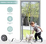 SMALUCK Magnetic Door Screen 90x210 cm Grey Heavy Duty Mesh with Magnets view 4