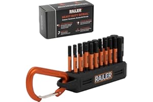 Railer Allen Wrench Hex Bit Set 2 Inch Impact Driver 20pc Hex Bit Set With Holder & Carabiner - Premium S2 Steel, Ideal For Furniture Screws