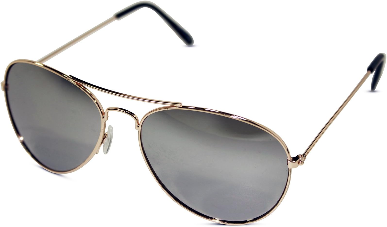 Unisex Aviator Sunglasses with Silver Mirrored Lens