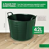 Neat 42L Flexi Tubs 5 Packs Green With Handles Large Garden Buckets view 2