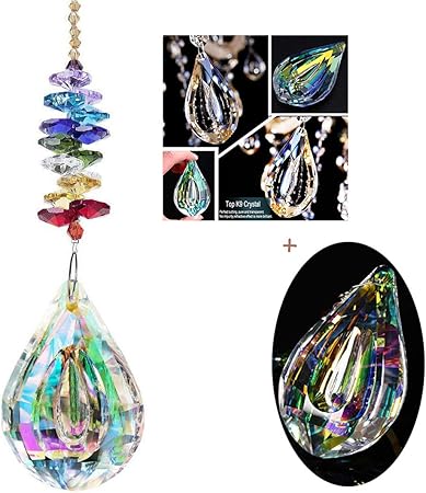 H D Regenbogen Sonnenfanger Feng Shui Kristalle Fenster Kaskade Anhanger Hangendes Fenster Dekor Amazon De Garten
