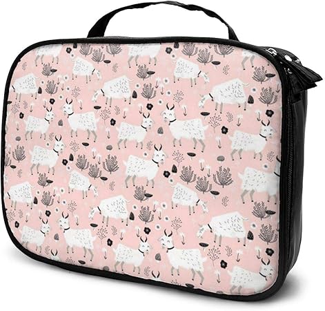 Amazon 化粧ポーチ メイクポーチ ファームヤギ赤ちゃん女の子かわいい 大容量 軽い コンパクト 多機能 収納力抜群 便利 旅行用品収納バッグ 化粧品入れ 小物整理 人気 おしゃれ プレゼント 出張 海外 旅行グッズ Namety 化粧ポーチ 通販