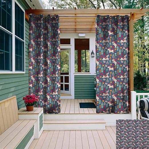 Cortina de puerta para niños, diseño de estrellas, corazones, arco iris