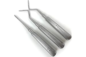 DEXA DENTAL Root Elevator Set – Luxating Periotome, Apical Molt Osteotome, Root Extraction Instruments, Professional Oral Implant Tools - 3 Pcs