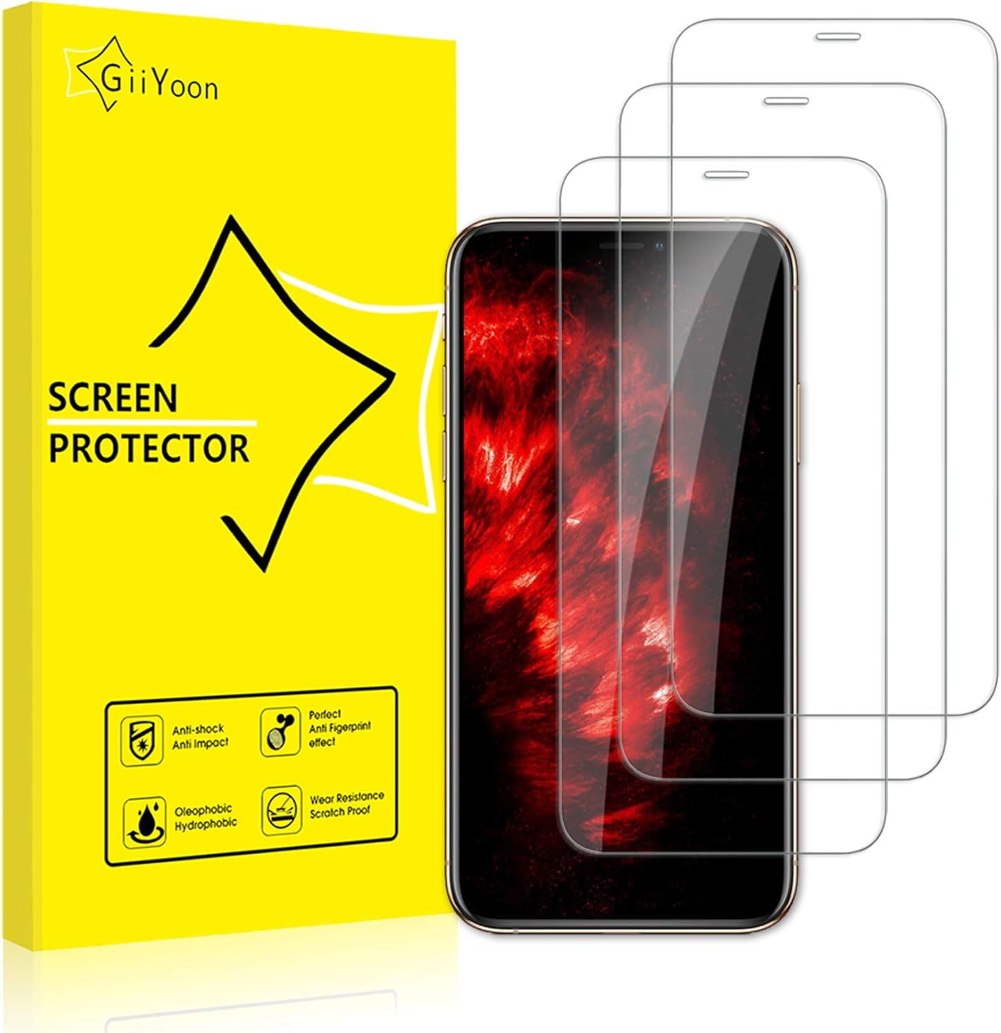 GiiYoon3 PACK Screen Protector for iPhone Xs Max and iPhone 11 Pro Max