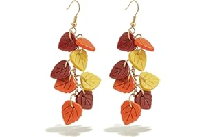 NOVEARRING Fall Thanksgiving Earrings for Women Maple Leaf Pumpkin Candy Corn Earrings Thanksgiving Accessories Jewelry Gifts Fall Outfits for Women 2025