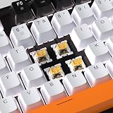 MageGee 75% Mechanical Keyboard 87 Keys Yellow Linear Switch White LED Backlit view 2