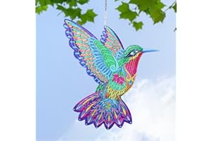 Taman Wind Spinners, 3D Hanging Stainless Steel Hummingbird Wind Spinner for Outdoor, Yard, Garden Decor,for Mom, Women,Grandma Wife Gifts