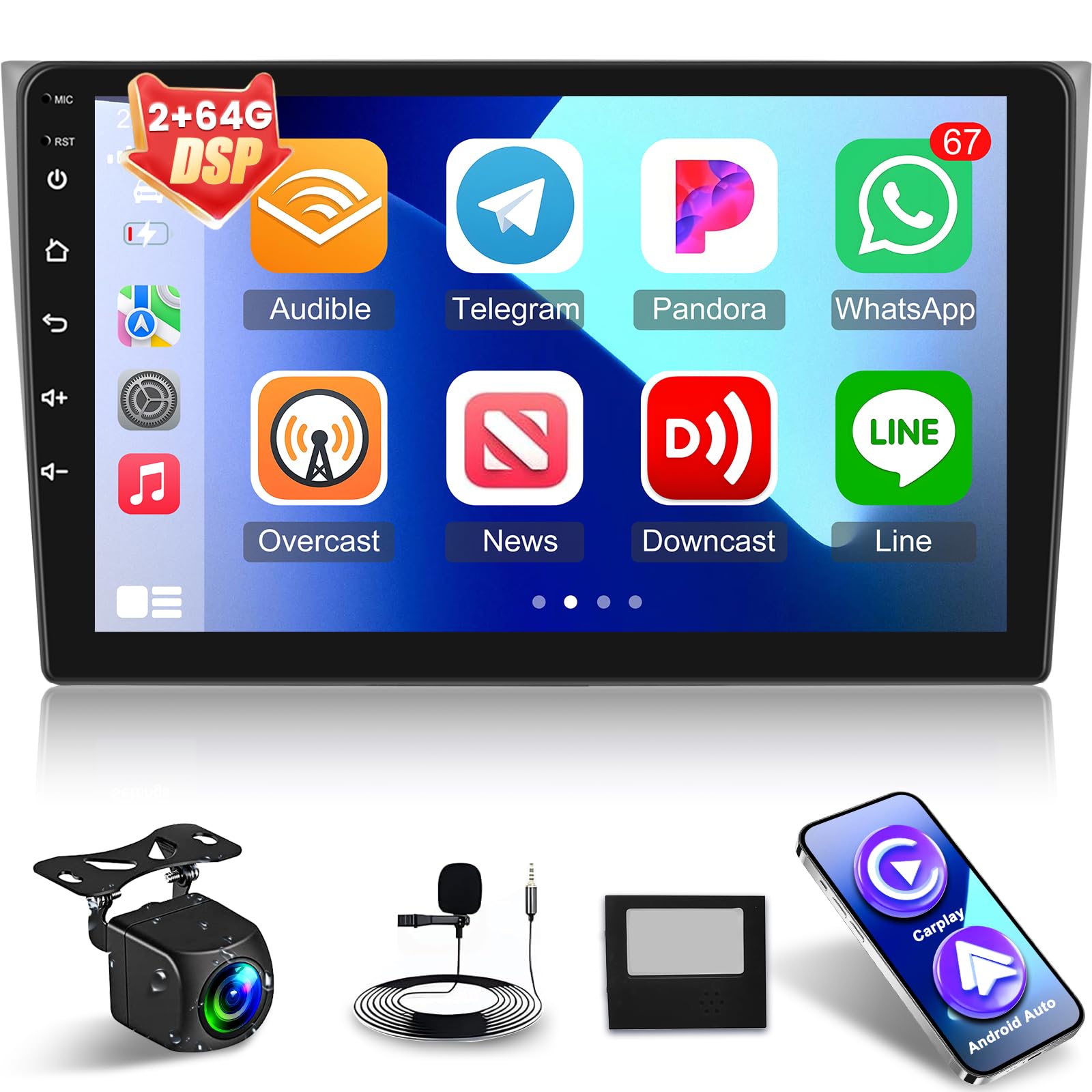 Photo 1 of [2+64G] for Mazda CX9 CX-9 CX 9 2006-2016 Android Radio, 10.1 inch IPS Toushscreen Aftermarket Radio - Wireless Carplay and Android Auto, Mirror Link, WiFi, GPS, SWC + AHD Backup Camera + Canbus