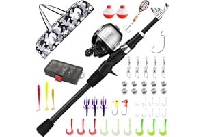 WIDDEN Kids Fishing Pole, Youth Fishing Rod and Reel Combo - Telescopic Portable Fishing Pole with Tackle Box Bag Starter Anglers Set, Fishing Gear Kit for Boys Girls Teens Age 5-18 and Beginners