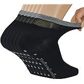 Yomandamor 6 Pairs Seamless Diabetic Socks for Men Non Slip Grip Ankle socks