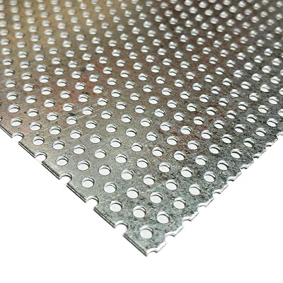 Online Metal Supply Galvanized Steel Perforated Sheet 0.034 x 12 x 12, 332 Holes